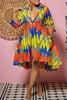 Women Sexy Printed Shirt Dresses Chic V Neck Loose Long Sleeve Dress Causal Vacation Female Mini Vestidos Robe Clothing