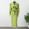 Women Solid Casual Long Trench Coat Lapel Collar Single Breasted Long Sleeve Loose Windbreaker Spring Autumn Streetwear