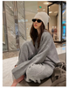 Korean Version of Soft Waxy Lazy Wind Knitting Set Gentle Round Neck Pullover Sweater Wide Leg Pants Two-piece Set Women