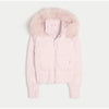 Zipper Cotton Quilted Puffer Jacket Women Furry Hooded Long Sleeve Slim Casual Female Coat Winter Outerwear Chic Lady Coats