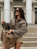 Chic Plaid Loose Women's Trench Coat Vintage Turndown Collar Double Breasted Lace-up Lady Jacket Autumn Female Outwear