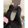 Black High Waist Bell Bottom Jeans Women's Autumn Slim Fit Stretch Small Size Bulletproof Denim Pants