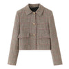 Women's 2 Piece Set Plaid Single Breasted Blazer & Side Zipper Calf-Length Trousers Casual Female Chic Lady Pants Sets