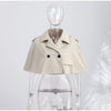 Women's Trench Cape Coat Vintage Double Breasted Short Trench Style Poncho Female Spring Woman Street Outerwear