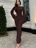 Autumn Elegant O-Neck Long Flare Sleeve Ruched Slim Fit Ribbon Long Dress Women'S Solid Casual Party Club Outfit