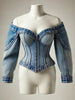 Goth Y2k Denim Top Women Elegant Off The Shoulder Zip Up Cardigan Short Slim Fit Long Sleeve Shirt Female Blouse Jacket