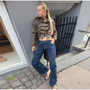 Leopard Print Women Winter Coat Faux Fur Coat Lapel Waist Tightened Jacket Single Breasted Long Sleeve Coat Daily Wear