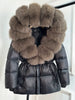 Lagabogy Real Fox Fur Collar Winter Women Hooded Puffer Jacket 90% White Goose Down Coat Female Thick Waterproof Outerwear