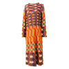 Color-blocking Printed Round Neck Pullover Women's Dress Casual Long Sleeve Mid-length Dresses 2DB4686