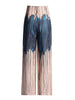 Casual Printing Two Piece Sets For Women Slash Neck Lantern Sleeve Tops High Waist Pant Loose Set Female