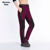 Women Winter Fleece Pants Warm Waterproof Hiking Pants Outdoor Camping Climbing Skiing Soft Shell Windproof Rain Trousers