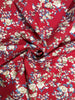 Women's Floral Print Puff Sleeve Dress, Round Neck Waist Tie Design, Boho Style Woven Fabric, All Season Wearable