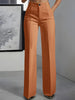 Women High Waisted Wide Leg Office Trousers, Solid Black Pleated Elegant Crease Dress Pants, Professional Full Length Trousers