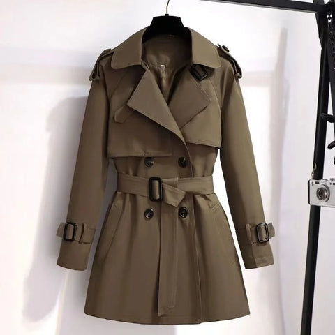 Spring Autumn Trench Coat Women Korean Double Breasted All-Match Casual British Style Short Windbreaker Female Outerwe