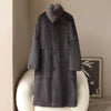 Double-sided Wear Rabbit Fur Coat Women's Winter X-long Parkas Thicken Warm Wool-neck Overcoat Female Streetwear Outerwear