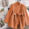 Spring Design with Belt Women's Blazers Korean Streetwear Long Sleeve Blazer Jacket Notched Collar Suit Coat