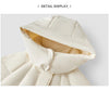 Mid-Length Down Jacket Women Loose Fit Hooded Textured Coat Women winter coats Casual Warm Style