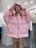 Autumn Winter Print Women's Cotton Jacket Loose Hooded Thicken Zipper Pockets Jackets Female Warm Full Sleeve Outwear