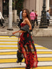 Camisoles Mesh Patchwork Prints Sheer Irregular Hemline Chic Sheath Women Dresses Sexy Club Streetwear Female