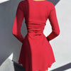 Women Spring Autumn Long Sleeve Knitted Streetwear Bodycon Short Mini Dress Items For Business