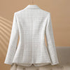 Autumn Winter Female Tweed Woolen Suit Outerwear Women Formal Blazer Ladies Long Sleeve Work Wear Jacket Coat