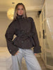 Women's Coats Jacket Double Breasted Belted Cropped Trench Coat Stand Collar Long Sleeve Casual Outerwear For Ladies