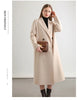 Women 100% Wool Peak Lapel Overcoat Belt Double-Breasted Autumn Winter Long Jacket Trench Coat Ladies Female Clothing #19