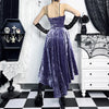 Victoria Gothic Velvet A-line Dresses Female Elegant Evening Lolita Partywear Grunge Sling Lace Hem Alt Cloth