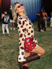Sexy Single-Breasted Dress Women Silk Scarf Strap Patchwork Full Sleeve Polka Dot Print Hottie Music Festival Bodycon