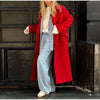 Autumn Winter Solid Women's Woolen Overcoat Urban Long Sleeve Lapel Button Female Outwear Elegant Lady Overcoats