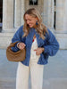 Women's Quilted Stand Collar Padded Jacket Long Sleeve Pocket Casual Fall Winter Coat