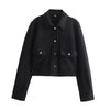 Jackets For Womens Autumn Solid Front Pockets Button Long Sleeve Jacket Elegant Woman Casual Outerwear Coat