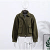 Vintage Turn-down Collar Suede Jackets Women Full Sleeve Breasted Pocket Coat Female Autumn Winter Chic Casual Wear
