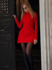 Sexy Slim Mini Dress For Women Two Pocket Spring Autumn Long Sleeve A-line Solid Club Party Dress Elegant Female