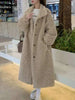 Winter Lamb Fur Long Warm Coat For Women Stand Collar Solid Color Single Breasted Loose Fit Clothing 2VV234