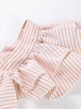 Flying Sleeve Ruffle Striped Slip Long Dress Women Elegant Square Collar Waist Cinching Pleat Party Dresses Chic Ladies Vestido