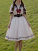Japanese Sweet Lolita Style Women Dress Cute Bow Puff Sleeve Cosplay Patchwork Dresses Kawaii Girl Y2k Robe Vestido
