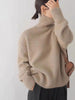 Autumn and Winter Thick Cashmere Sweater Women High Neck Pullover Sweater Warm Loose Knitted Base Sweater Jacket Tops