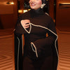 White Pearl Trim Cape Maxi Dress Women Elegant Long Sleeve Cinched Waist Muslim Robes Spring Eid Abaya Lady Dresses