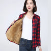 Winter Women's Warm Plaid Shirt Coat Casual Fleece Velvet Plus Thicke Jacket Tops College Style Woman Clothes Outerwear