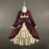 Women Vintage Palace Lolita Dress Sweet Princess Square Collar Lace Bowknot High Waist Long Victorian Gothic Dress Girl Black