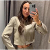 Casual Coat Pant Women Sets Urban Zippers Long Sleeve Jacket Zipper Pleated Straight Trousers Autumn Chic Lady Outfit