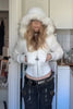 Chic Fur Collar Hooded Women's Cotton Jacket Solid Zipper Slim Waist Pocket Warm Thick Coat Winter Autumn Female Outerwear
