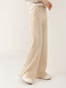 Women Wool Wide Leg Trousers Elastic Waist Side Slit Woman Wool Pants Autumn Winter 100% Merino Wool Knitted Soft Warm Trousers