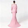 wedding socialite long dress, evening gown, women's dress, celebrity studded diamond long sleeve party dress