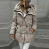 4 Colors Stylish Casual Padded Zipper Cozy Thickened Warm Winter Hooded Cotton Coat Women Chic Female Outerwears