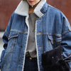 Female jacket Women Warm Thick Winter Long Sleeve Denim Jacket Long Jean Coat Outerwear Women jacket Overcoat