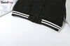 Fluffy Letter Short Jacket Varsity Women Hipster Leather Sleeve Patchwork Y2K Baseball Casual Wild Streetcoat Outwear