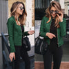 Autumn and Winter Women's Large Size Leather Jacket Solid Color Slim Street Elegant Versatile Top PU Suit Jacket