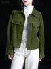 Women Autumn Corduroy Coats Lapel Neck Long Sleeve Jackets Woman Outwears Casual Buttons Up Coats Oversize